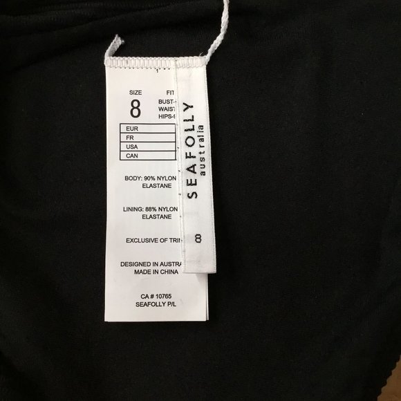 Seafolly Essentials Ribbed High Cut Leg Bikini Bottom Black 4 - Picture 6 of 7